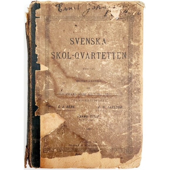1890s Sweden School Quartet Music Song Book 1st Edition Victorian Stockholm WHBS - Picture 2 of 7
